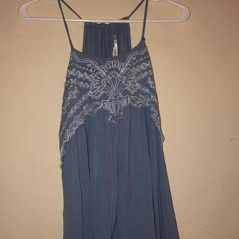 Blue and white cute high neck shirt